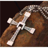 Silver necklace Fashionable Rhinestones Inlaid Cross UK