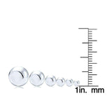 Silver Polished Ball Bead Stud Earrings Set of 6 (3,4,5,6,8,10mm) UK