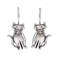 Silvermoon Sterling Silver Cat Earrings UK