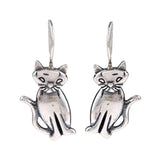 Silvermoon Sterling Silver Cat Earrings UK
