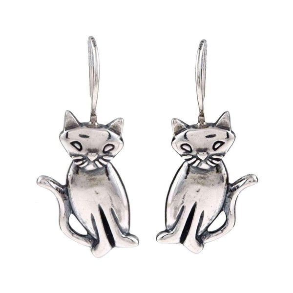 Silvermoon Sterling Silver Cat Earrings UK