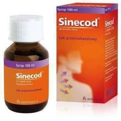 SINECOD syrup 200ml bronchitis symptoms in children 4+ UK