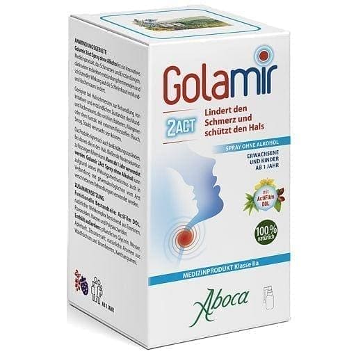 Sore throat spray GOLAMIR 2Act without alcohol UK