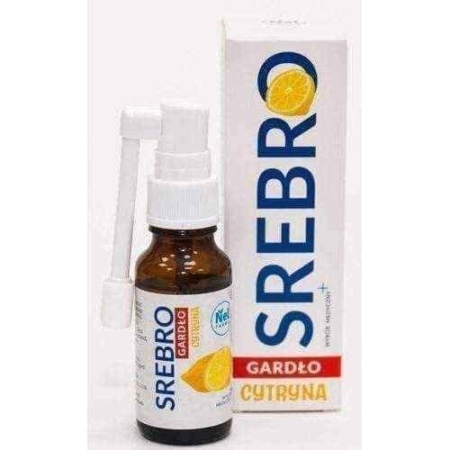Sore throat spray lemon SREBRO (silver) 20ml UK