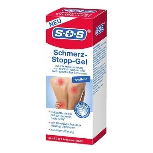 SOS PAIN Stop Gel, edema, Relief of muscle, joint, post-traumatic pain UK