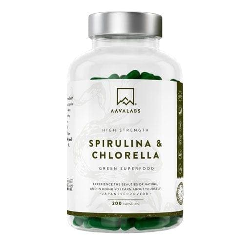 Spirulina & Chlorella complex, AAVALABS, vegan capsules UK