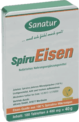 SPIRULINA IRON , Yeast Free, 400mg Tablets UK