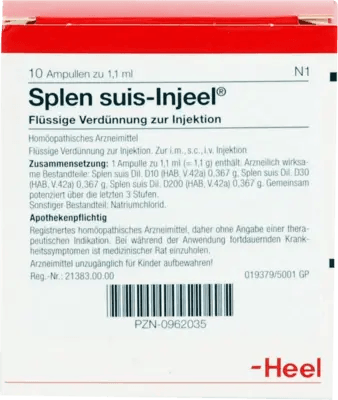 SPLEN suis Injeel ampoules UK