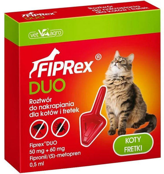 Spots on cats neck, ferret spot on, Fiprex Duo 1 pipette 0.5 ml UK