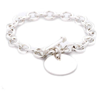Stainless steel bracelets - Sterling Essentials Sterling Silver 7-inch Round Toggle Bracelet UK