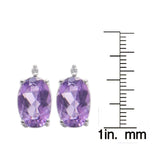 Sterling Silver 0.89ct Oval Amethyst and White Diamond Stud Earring UK