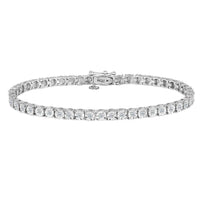 Sterling Silver 1ct TDW Rose-cut Diamond Tennis Bracelet (I-J, I3) - Silver - White UK