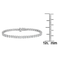 Sterling Silver 1ct TDW Rose-cut Diamond Tennis Bracelet (I-J, I3) - Silver - White UK