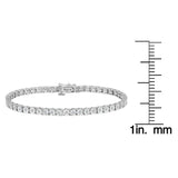 Sterling Silver 1ct TDW Rose-cut Diamond Tennis Bracelet (I-J, I3) - Silver - White UK