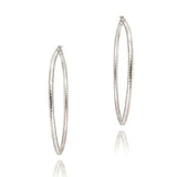 Sterling Silver 60 mm Diamond-cut Hoop Earrings UK