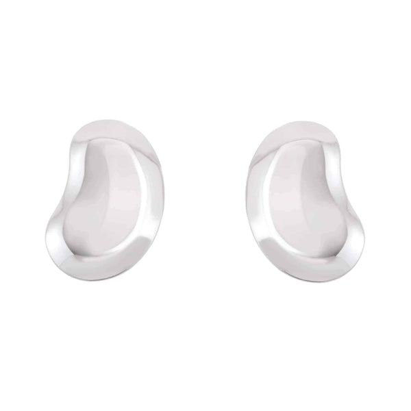 Sterling Silver Bean Stud Earrings UK
