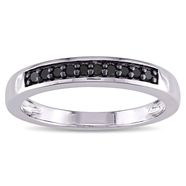 Sterling silver black diamond ring UK