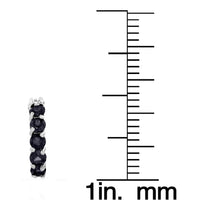 Sterling Silver Black Spinel Hoop Earrings UK