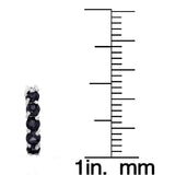 Sterling Silver Black Spinel Hoop Earrings UK