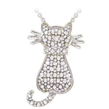 Sterling silver cat necklace UK