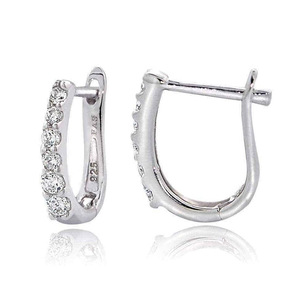 Sterling Silver Cubic Zirconia Hoop Earrings UK