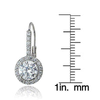 Sterling Silver Cubic Zirconia Round Leverback Earrings UK