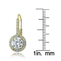 Sterling Silver Cubic Zirconia Round Leverback Earrings UK