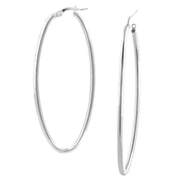 Sterling Silver Designer Oval Earrings UK