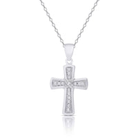 Sterling Silver Diamond Cross Necklace UK