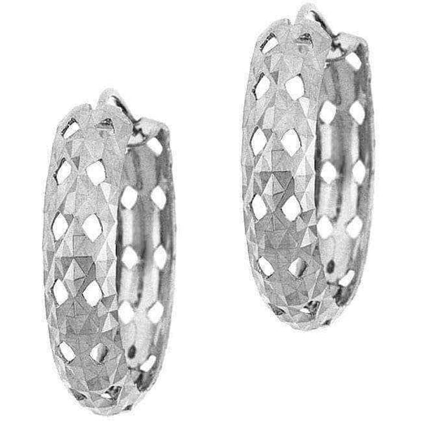 Sterling Silver Diamond-cut Endless Hoop Earrings UK