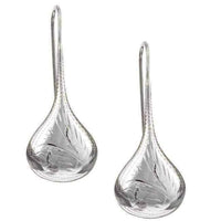 Sterling Silver Engraved Teardrop Earrings UK