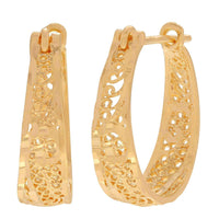 Sterling Silver Filigree Hoop Earrings UK