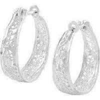 Sterling Silver Filigree Hoop Earrings UK