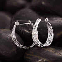 Sterling Silver Filigree Hoop Earrings UK