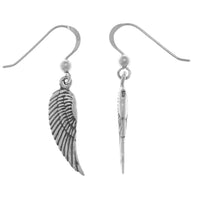 Sterling Silver Guardian Angel Wings Dangle Earrings UK