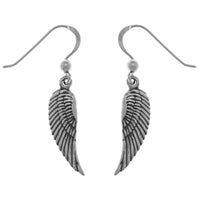 Sterling Silver Guardian Angel Wings Dangle Earrings UK