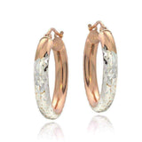 Sterling Silver High Polish Diamond Cut 20 mm Hoop Earrings (3mm) UK