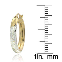 Sterling Silver High Polish Diamond Cut 20 mm Hoop Earrings (3mm) UK