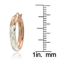 Sterling Silver High Polish Diamond Cut 20 mm Hoop Earrings (3mm) UK