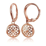 Sterling Silver High Polished Filigree Round Leverback Earrings UK