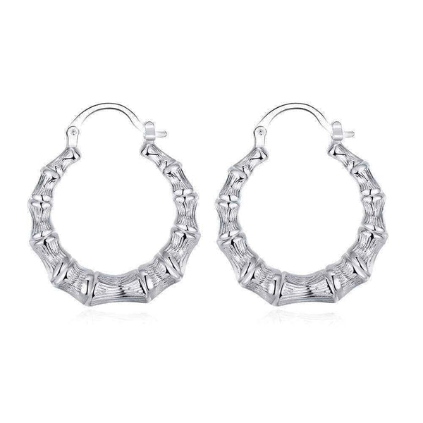 Sterling Silver Hoops - Sterling Silver Curved Abstract Hoops UK