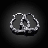 Sterling Silver Hoops - Sterling Silver Curved Abstract Hoops UK