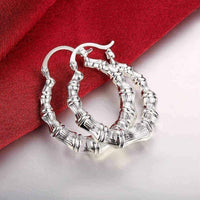 Sterling Silver Hoops - Sterling Silver Curved Abstract Hoops UK