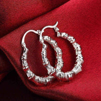 Sterling Silver Hoops - Sterling Silver Curved Abstract Hoops UK