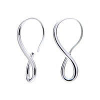 Sterling Silver Infinity Polished Hook Earrings UK