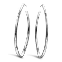 Sterling Silver Marquise Shape Hoop Earrings UK
