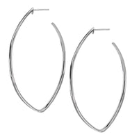 Sterling Silver Marquise Shape Hoop Earrings UK