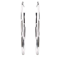 Sterling Silver Marquise Shape Hoop Earrings UK