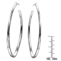 Sterling Silver Marquise Shape Hoop Earrings UK