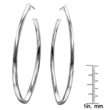 Sterling Silver Marquise Shape Hoop Earrings UK